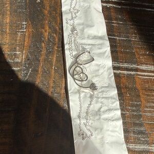 Silver Heart and stethoscope Pendant Necklace